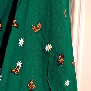 Unique vintage green butterfly skirt size L (nwt)